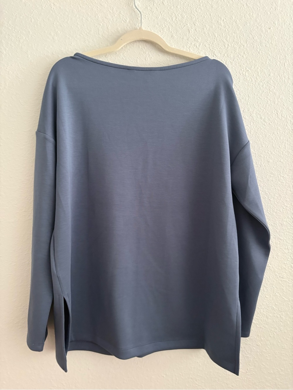 NWT Spanx Womens XL AirEssentials Boat Neck Top Blue Modal Breathable Stretch - Picture 2 of 6